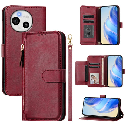 Multi-Card Slots Zipper Wallet Leather Phone Case, For Sharp Aquos wish6, For Sharp Aquos R11, For Sharp Aquos Sense 10, For Sharp Basio Active3, For Sharp Aquos Sense9 Plus, For Sharp Aquos Sense9, For Sharp Aquos R9 Pro, For Sharp Aquos Wish4        ...