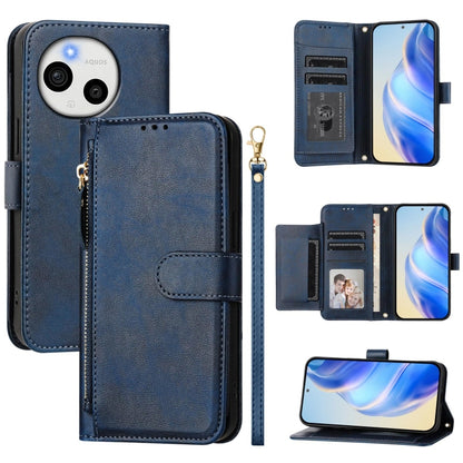 Multi-Card Slots Zipper Wallet Leather Phone Case, For Sharp Aquos wish6, For Sharp Aquos R11, For Sharp Aquos Sense 10, For Sharp Basio Active3, For Sharp Aquos Sense9 Plus, For Sharp Aquos Sense9, For Sharp Aquos R9 Pro, For Sharp Aquos Wish4        ...