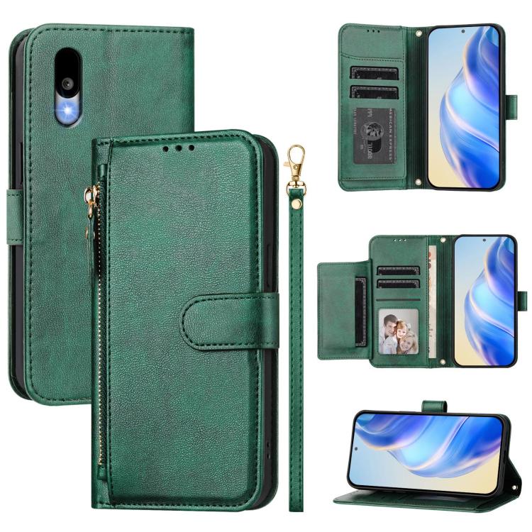 Multi-Card Slots Zipper Wallet Leather Phone Case, For Sharp Aquos wish6, For Sharp Aquos R11, For Sharp Aquos Sense 10, For Sharp Basio Active3, For Sharp Aquos Sense9 Plus, For Sharp Aquos Sense9, For Sharp Aquos R9 Pro, For Sharp Aquos Wish4        ...