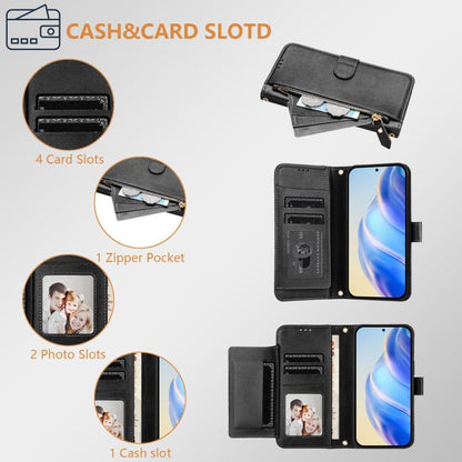 Multi-Card Slots Zipper Wallet Leather Phone Case, For Sharp Aquos wish6, For Sharp Aquos R11, For Sharp Aquos Sense 10, For Sharp Basio Active3, For Sharp Aquos Sense9 Plus, For Sharp Aquos Sense9, For Sharp Aquos R9 Pro, For Sharp Aquos Wish4        ...
