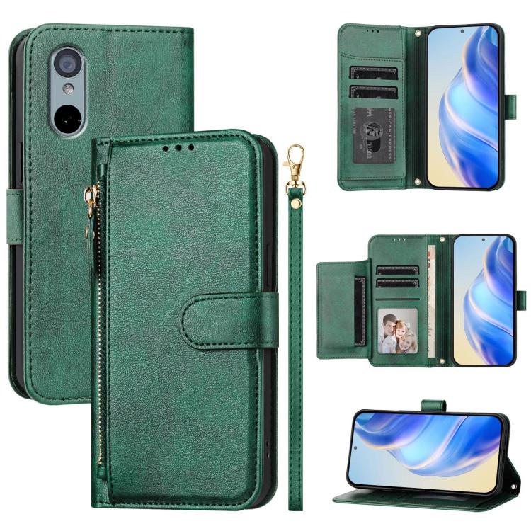 Multi-Card Slots Zipper Wallet Leather Phone Case, For Sharp Aquos wish6, For Sharp Aquos R11, For Sharp Aquos Sense 10, For Sharp Basio Active3, For Sharp Aquos Sense9 Plus, For Sharp Aquos Sense9, For Sharp Aquos R9 Pro, For Sharp Aquos Wish4        ...