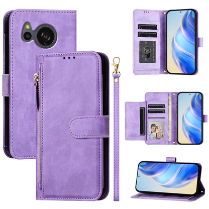 Multi-Card Slots Zipper Wallet Leather Phone Case, For Sharp Aquos wish6, For Sharp Aquos R11, For Sharp Aquos Sense 10, For Sharp Basio Active3, For Sharp Aquos Sense9 Plus, For Sharp Aquos Sense9, For Sharp Aquos R9 Pro, For Sharp Aquos Wish4        ...