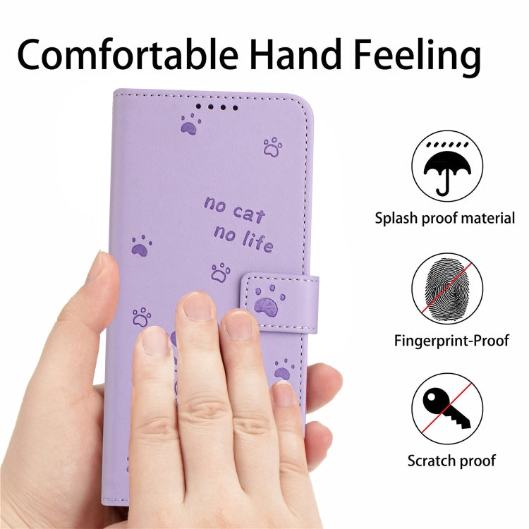 Embossed Kitten Phone Leather Case with Lanyard, For Xiaomi Poco M3 Pro 5G