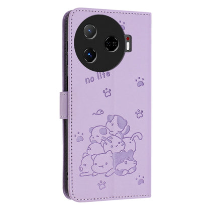 Embossed Kitten Phone Leather Case with Lanyard, For Tecno Camon 30 Pro 5G, For Tecno Camon 30 Premier, For Tecno Camon 30 4G / Camon 30 5G, For Tecno Spark 20 Pro+ 4G, For Tecno Spark 20 Pro, For Tecno Spark Go 2024 4G, For Tecno Pova 5 Pro           ...