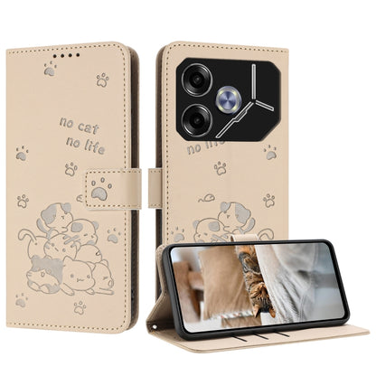 Embossed Kitten Phone Leather Case with Lanyard, For Tecno Spark Go 1 / Go 1S, For Tecno Camon 40 Pro 4G, For Tecno Camon 40 Premier, For Tecno Camon 40 4G, For Tecno Camon 40 Pro 5G, For Tecno Spark 30C 5G / Pop 9 5G, For Tecno Camon 30S              ...