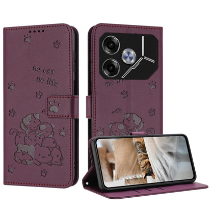 Embossed Kitten Phone Leather Case with Lanyard, For Tecno Spark Go 1 / Go 1S, For Tecno Camon 40 Pro 4G, For Tecno Camon 40 Premier, For Tecno Camon 40 4G, For Tecno Camon 40 Pro 5G, For Tecno Spark 30C 5G / Pop 9 5G, For Tecno Camon 30S              ...