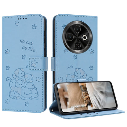 Embossed Kitten Phone Leather Case with Lanyard, For Tecno Spark Go 1 / Go 1S, For Tecno Camon 40 Pro 4G, For Tecno Camon 40 Premier, For Tecno Camon 40 4G, For Tecno Camon 40 Pro 5G, For Tecno Spark 30C 5G / Pop 9 5G, For Tecno Camon 30S              ...