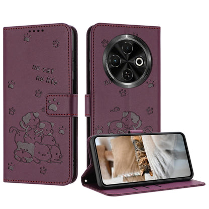 Embossed Kitten Phone Leather Case with Lanyard, For Tecno Spark Go 1 / Go 1S, For Tecno Camon 40 Pro 4G, For Tecno Camon 40 Premier, For Tecno Camon 40 4G, For Tecno Camon 40 Pro 5G, For Tecno Spark 30C 5G / Pop 9 5G, For Tecno Camon 30S              ...