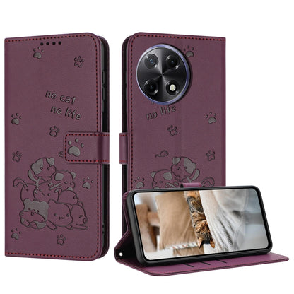 Embossed Kitten Phone Leather Case with Lanyard, For Tecno Spark Go 1 / Go 1S, For Tecno Camon 40 Pro 4G, For Tecno Camon 40 Premier, For Tecno Camon 40 4G, For Tecno Camon 40 Pro 5G, For Tecno Spark 30C 5G / Pop 9 5G, For Tecno Camon 30S              ...