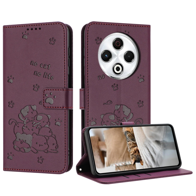 Embossed Kitten Phone Leather Case with Lanyard, For Tecno Spark Go 1 / Go 1S, For Tecno Camon 40 Pro 4G, For Tecno Camon 40 Premier, For Tecno Camon 40 4G, For Tecno Camon 40 Pro 5G, For Tecno Spark 30C 5G / Pop 9 5G, For Tecno Camon 30S              ...