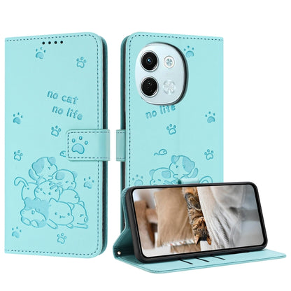 Embossed Kitten Phone Leather Case with Lanyard, For Tecno Spark Go 1 / Go 1S, For Tecno Camon 40 Pro 4G, For Tecno Camon 40 Premier, For Tecno Camon 40 4G, For Tecno Camon 40 Pro 5G, For Tecno Spark 30C 5G / Pop 9 5G, For Tecno Camon 30S              ...