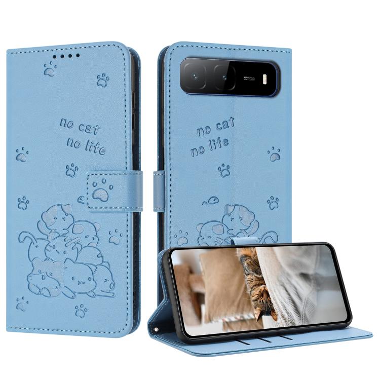 Embossed Kitten Phone Leather Case with Lanyard, For Tecno Spark Go 1 / Go 1S, For Tecno Camon 40 Pro 4G, For Tecno Camon 40 Premier, For Tecno Camon 40 4G, For Tecno Camon 40 Pro 5G, For Tecno Spark 30C 5G / Pop 9 5G, For Tecno Camon 30S              ...