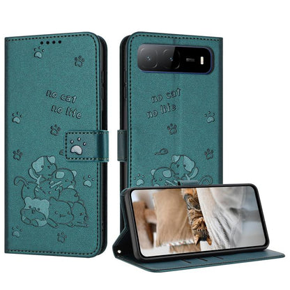 Embossed Kitten Phone Leather Case with Lanyard, For Tecno Spark Go 1 / Go 1S, For Tecno Camon 40 Pro 4G, For Tecno Camon 40 Premier, For Tecno Camon 40 4G, For Tecno Camon 40 Pro 5G, For Tecno Spark 30C 5G / Pop 9 5G, For Tecno Camon 30S              ...