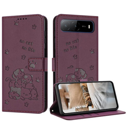 Embossed Kitten Phone Leather Case with Lanyard, For Tecno Spark Go 1 / Go 1S, For Tecno Camon 40 Pro 4G, For Tecno Camon 40 Premier, For Tecno Camon 40 4G, For Tecno Camon 40 Pro 5G, For Tecno Spark 30C 5G / Pop 9 5G, For Tecno Camon 30S              ...