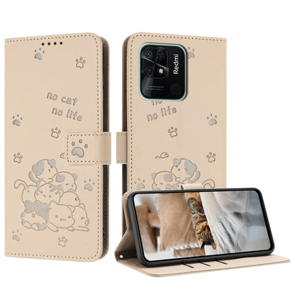 Embossed Kitten Phone Leather Case with Lanyard, For Redmi Note 12 5G Global, For Redmi 10 5G / Note 11E 5G, For Redmi Note 10 4G Global, For Redmi 10C 4G Global, For Redmi 10 / 10 Prime, For Redmi Note 10 Lite, For Redmi Note 10 5G / Note 10T 5G      ...