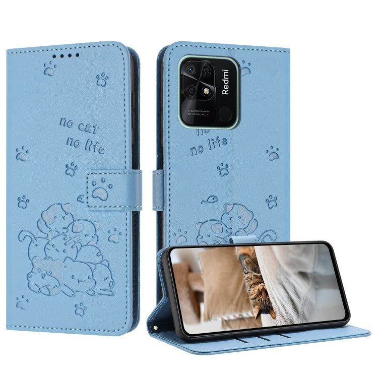 Embossed Kitten Phone Leather Case with Lanyard, For Redmi Note 12 5G Global, For Redmi 10 5G / Note 11E 5G, For Redmi Note 10 4G Global, For Redmi 10C 4G Global, For Redmi 10 / 10 Prime, For Redmi Note 10 Lite, For Redmi Note 10 5G / Note 10T 5G      ...