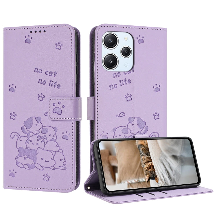 Embossed Kitten Phone Leather Case with Lanyard, For Redmi Note 13 Pro 4G Global, For Redmi Note 13 4G Global, For Redmi K70E, For Redmi Note 13 Pro 5G Global, For Redmi Note 13 5G Global, For Redmi Note 13 Pro+ 5G Global, For Redmi K60 Ultra          ...