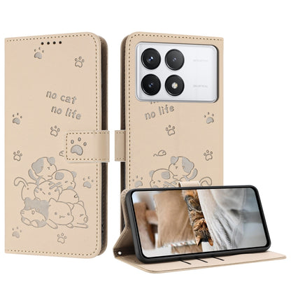 Embossed Kitten Phone Leather Case with Lanyard, For Redmi Note 13 Pro 4G Global, For Redmi Note 13 4G Global, For Redmi K70E, For Redmi Note 13 Pro 5G Global, For Redmi Note 13 5G Global, For Redmi Note 13 Pro+ 5G Global, For Redmi K60 Ultra          ...