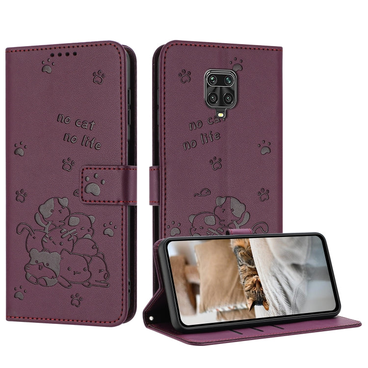 Embossed Kitten Phone Leather Case with Lanyard, For Redmi Note 12 5G Global, For Redmi 10 5G / Note 11E 5G, For Redmi Note 10 4G Global, For Redmi 10C 4G Global, For Redmi 10 / 10 Prime, For Redmi Note 10 Lite, For Redmi Note 10 5G / Note 10T 5G      ...