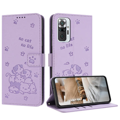 Embossed Kitten Phone Leather Case with Lanyard, For Redmi Note 12 5G Global, For Redmi 10 5G / Note 11E 5G, For Redmi Note 10 4G Global, For Redmi 10C 4G Global, For Redmi 10 / 10 Prime, For Redmi Note 10 Lite, For Redmi Note 10 5G / Note 10T 5G      ...