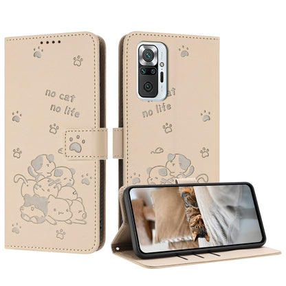 Embossed Kitten Phone Leather Case with Lanyard, For Redmi Note 12 5G Global, For Redmi 10 5G / Note 11E 5G, For Redmi Note 10 4G Global, For Redmi 10C 4G Global, For Redmi 10 / 10 Prime, For Redmi Note 10 Lite, For Redmi Note 10 5G / Note 10T 5G      ...