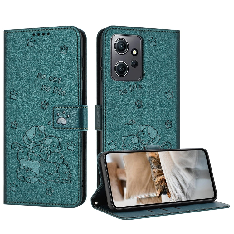 Embossed Kitten Phone Leather Case with Lanyard, For Redmi Note 13 Pro 4G Global, For Redmi Note 13 4G Global, For Redmi K70E, For Redmi Note 13 Pro 5G Global, For Redmi Note 13 5G Global, For Redmi Note 13 Pro+ 5G Global, For Redmi K60 Ultra          ...