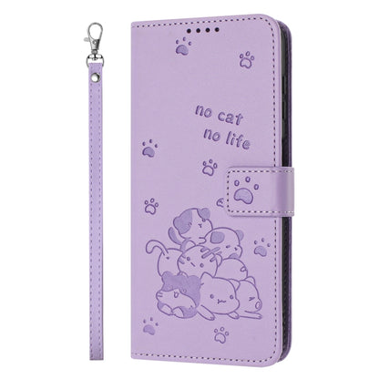 Embossed Kitten Phone Leather Case with Lanyard, For Redmi Note 12 5G Global, For Redmi 10 5G / Note 11E 5G, For Redmi Note 10 4G Global, For Redmi 10C 4G Global, For Redmi 10 / 10 Prime, For Redmi Note 10 Lite, For Redmi Note 10 5G / Note 10T 5G      ...