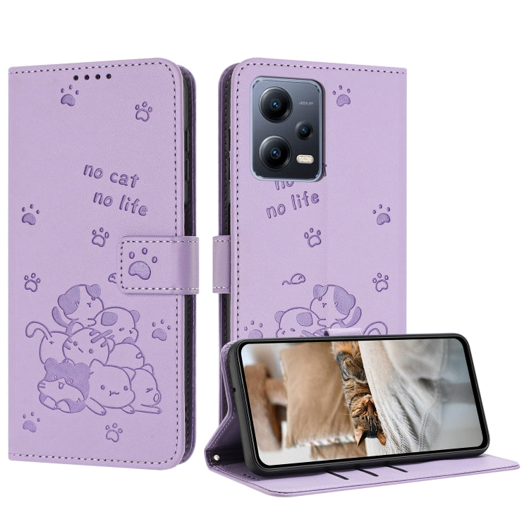 Embossed Kitten Phone Leather Case with Lanyard, For Redmi Note 13 Pro 4G Global, For Redmi Note 13 4G Global, For Redmi K70E, For Redmi Note 13 Pro 5G Global, For Redmi Note 13 5G Global, For Redmi Note 13 Pro+ 5G Global, For Redmi K60 Ultra          ...