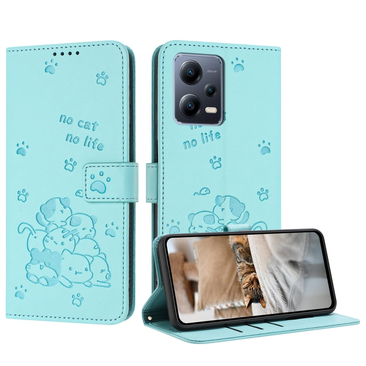 Embossed Kitten Phone Leather Case with Lanyard, For Redmi Note 13 Pro 4G Global, For Redmi Note 13 4G Global, For Redmi K70E, For Redmi Note 13 Pro 5G Global, For Redmi Note 13 5G Global, For Redmi Note 13 Pro+ 5G Global, For Redmi K60 Ultra          ...