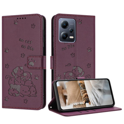 Embossed Kitten Phone Leather Case with Lanyard, For Redmi Note 13 Pro 4G Global, For Redmi Note 13 4G Global, For Redmi K70E, For Redmi Note 13 Pro 5G Global, For Redmi Note 13 5G Global, For Redmi Note 13 Pro+ 5G Global, For Redmi K60 Ultra          ...