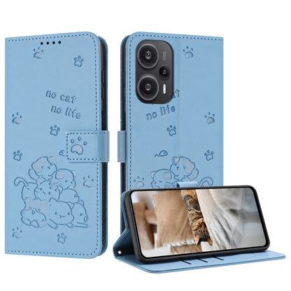 Embossed Kitten Phone Leather Case with Lanyard, For Redmi Note 13 Pro 4G Global, For Redmi Note 13 4G Global, For Redmi K70E, For Redmi Note 13 Pro 5G Global, For Redmi Note 13 5G Global, For Redmi Note 13 Pro+ 5G Global, For Redmi K60 Ultra          ...