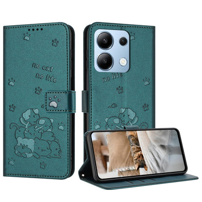 Embossed Kitten Phone Leather Case with Lanyard, For Redmi Note 13 Pro 4G Global, For Redmi Note 13 4G Global, For Redmi K70E, For Redmi Note 13 Pro 5G Global, For Redmi Note 13 5G Global, For Redmi Note 13 Pro+ 5G Global, For Redmi K60 Ultra          ...