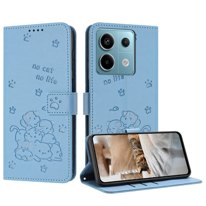 Embossed Kitten Phone Leather Case with Lanyard, For Redmi Note 13 Pro 4G Global, For Redmi Note 13 4G Global, For Redmi K70E, For Redmi Note 13 Pro 5G Global, For Redmi Note 13 5G Global, For Redmi Note 13 Pro+ 5G Global, For Redmi K60 Ultra          ...
