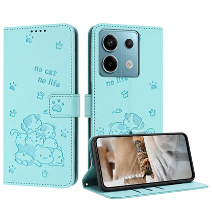 Embossed Kitten Phone Leather Case with Lanyard, For Redmi Note 13 Pro 4G Global, For Redmi Note 13 4G Global, For Redmi K70E, For Redmi Note 13 Pro 5G Global, For Redmi Note 13 5G Global, For Redmi Note 13 Pro+ 5G Global, For Redmi K60 Ultra          ...