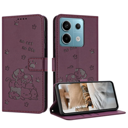 Embossed Kitten Phone Leather Case with Lanyard, For Redmi Note 13 Pro 4G Global, For Redmi Note 13 4G Global, For Redmi K70E, For Redmi Note 13 Pro 5G Global, For Redmi Note 13 5G Global, For Redmi Note 13 Pro+ 5G Global, For Redmi K60 Ultra          ...