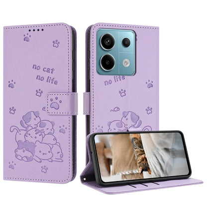 Embossed Kitten Phone Leather Case with Lanyard, For Redmi Note 13 Pro 4G Global, For Redmi Note 13 4G Global, For Redmi K70E, For Redmi Note 13 Pro 5G Global, For Redmi Note 13 5G Global, For Redmi Note 13 Pro+ 5G Global, For Redmi K60 Ultra          ...