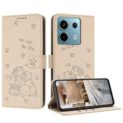 Embossed Kitten Phone Leather Case with Lanyard, For Redmi Note 13 Pro 4G Global, For Redmi Note 13 4G Global, For Redmi K70E, For Redmi Note 13 Pro 5G Global, For Redmi Note 13 5G Global, For Redmi Note 13 Pro+ 5G Global, For Redmi K60 Ultra          ...