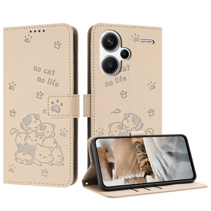 Embossed Kitten Phone Leather Case with Lanyard, For Redmi Note 13 Pro 4G Global, For Redmi Note 13 4G Global, For Redmi K70E, For Redmi Note 13 Pro 5G Global, For Redmi Note 13 5G Global, For Redmi Note 13 Pro+ 5G Global, For Redmi K60 Ultra          ...