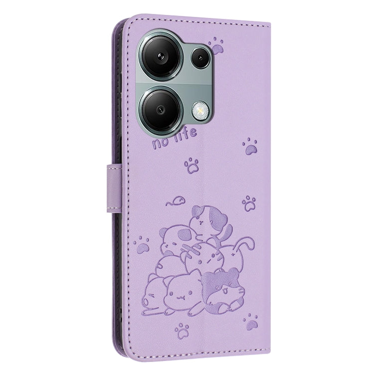 Embossed Kitten Phone Leather Case with Lanyard, For Redmi Note 13 Pro 4G Global, For Redmi Note 13 4G Global, For Redmi K70E, For Redmi Note 13 Pro 5G Global, For Redmi Note 13 5G Global, For Redmi Note 13 Pro+ 5G Global, For Redmi K60 Ultra          ...