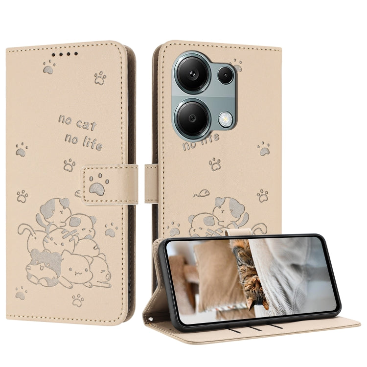 Embossed Kitten Phone Leather Case with Lanyard, For Redmi Note 13 Pro 4G Global, For Redmi Note 13 4G Global, For Redmi K70E, For Redmi Note 13 Pro 5G Global, For Redmi Note 13 5G Global, For Redmi Note 13 Pro+ 5G Global, For Redmi K60 Ultra          ...