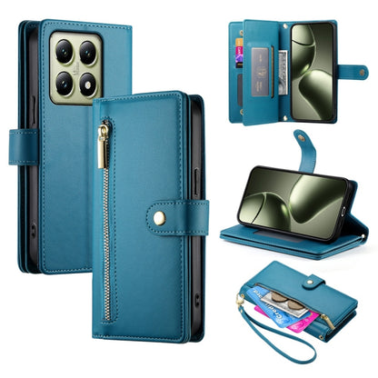 Nine Card-slot Zipper Wallet Bag Leather Phone Case, For Xiaomi 14T