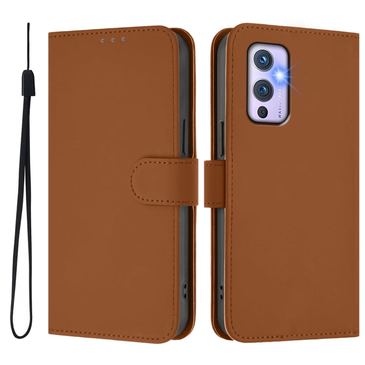 Skin Feel Solid Color Leather Phone Case with Lanyard, For OnePlus 9, For OnePlus Nord N10 5G