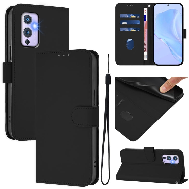 Skin Feel Solid Color Leather Phone Case with Lanyard, For OnePlus 9, For OnePlus Nord N10 5G