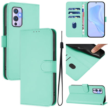 Skin Feel Solid Color Leather Phone Case with Lanyard, For OnePlus 9, For OnePlus Nord N10 5G