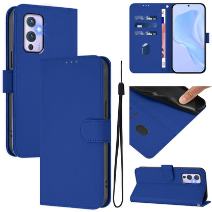 Skin Feel Solid Color Leather Phone Case with Lanyard, For OnePlus 9, For OnePlus Nord N10 5G
