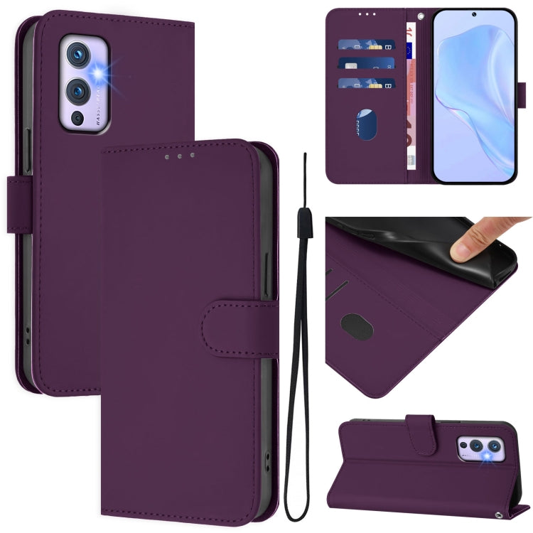 Skin Feel Solid Color Leather Phone Case with Lanyard, For OnePlus 9, For OnePlus Nord N10 5G