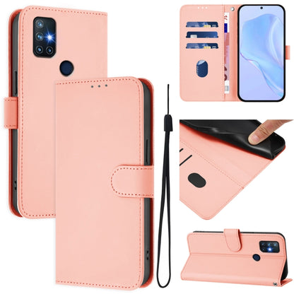 Skin Feel Solid Color Leather Phone Case with Lanyard, For OnePlus 9, For OnePlus Nord N10 5G