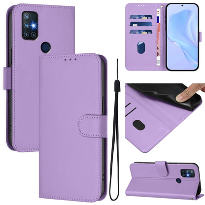Skin Feel Solid Color Leather Phone Case with Lanyard, For OnePlus 9, For OnePlus Nord N10 5G