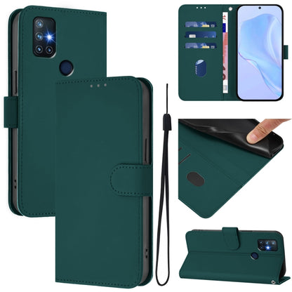 Skin Feel Solid Color Leather Phone Case with Lanyard, For OnePlus 9, For OnePlus Nord N10 5G