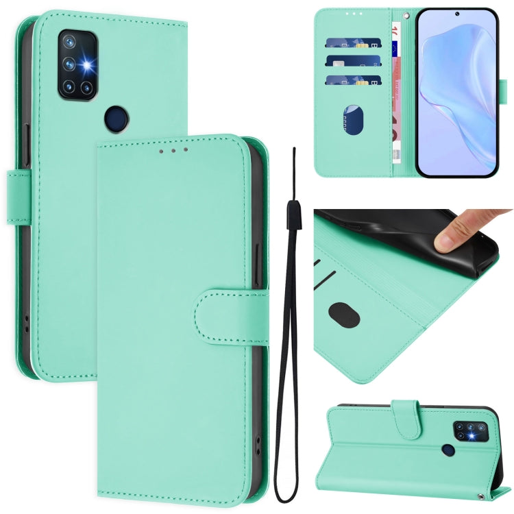 Skin Feel Solid Color Leather Phone Case with Lanyard, For OnePlus 9, For OnePlus Nord N10 5G